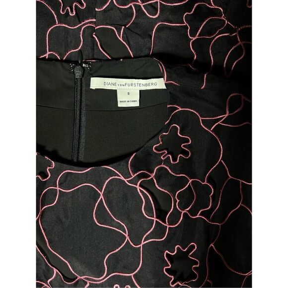 Diane Von Furstenberg Leni Interlaced Sleeveless Silk Floral Dress Size 8 - Picture 8 of 9